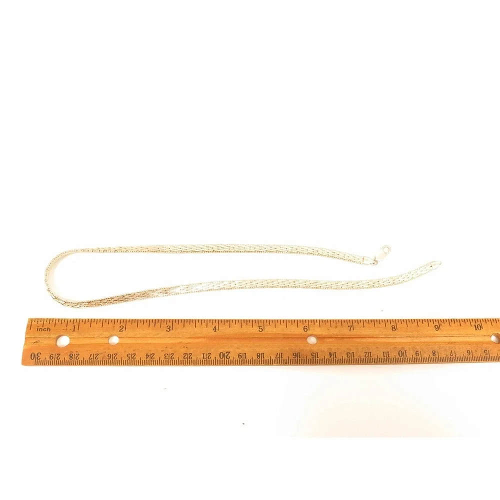 VTG Sterling Silver Chain Milgrain Accent Chain Necklace*925 MBC‎ ITALY*27g*18